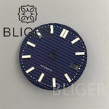 29.5MM Nautilus Dial for Seiko NH35 green luminous double bar 12 hour marker