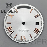29MM Miyota 8285 Dial Roman numeral Sunburst dual calendar scale dial modified