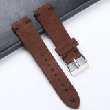 Suede leather Strap Quick-release real cowhide flip leather strap 18 20 22 24mm unisex
