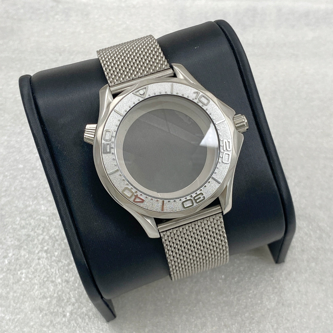 41mm改造シーマスター300ケースメッシュベルトサファイアガラスNH35ムーブメントに適合ステンレススチールケース