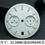 Speedmaster Dila 32.5mm two-eye luminous for VK64 quartz movement Chronograph Customizable vk64 hands