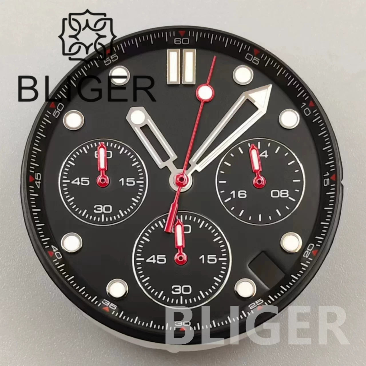 Chronograph Quartz Seamaster Dial 31mm Water Ripple for VK63/64 Movement