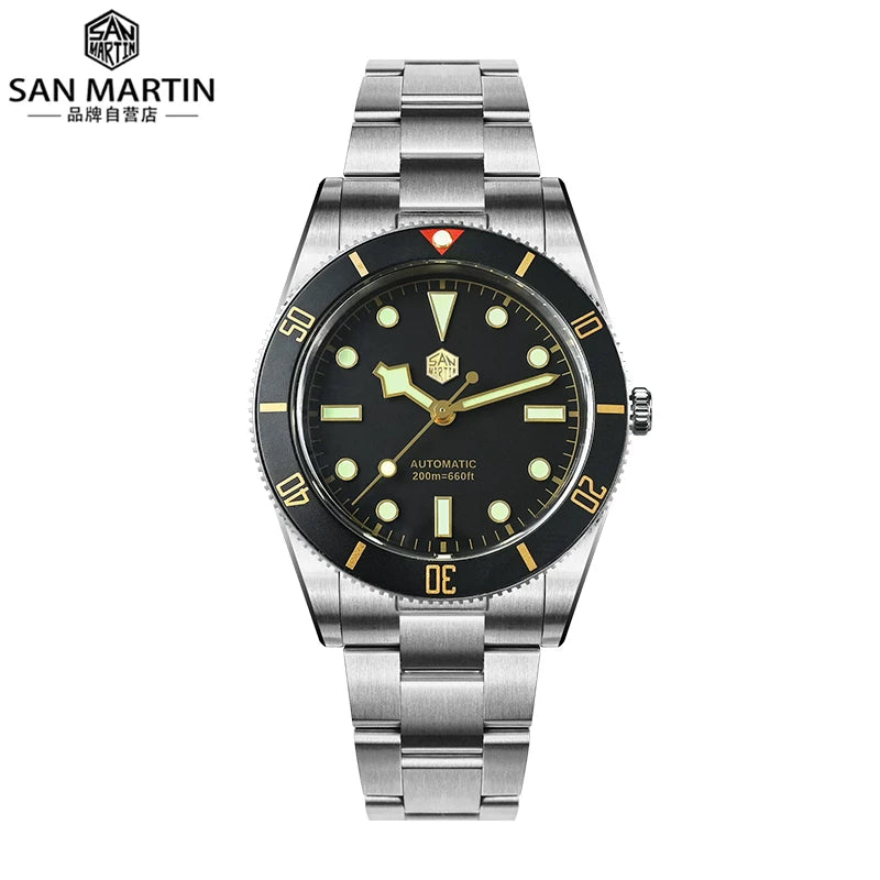 37mm BB54 Mod San Martin diving watch black bay 54 20ATM ST2130 SN0138B AR Sapphire