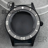 40mm PVD black Fifty Fathom Watch Case matte sandblasted Ceramic Bezel NH35 34 36 38 etc PT5000 ETA 2824 Miyota8215 movement 10Bar Sapphire