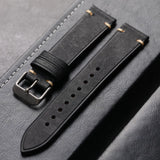 Titanium Clasp Handmade cowhide Leather strap 19 20 21 22MM retro style