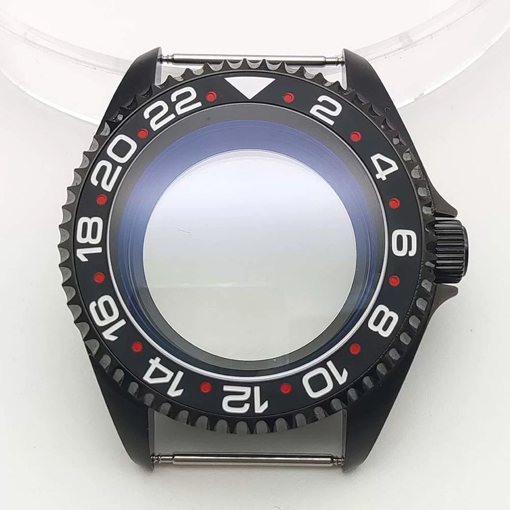 42MM Pvd Black Submariner Watch case Diver Mod Accessary Double Domed sapphire for NH35 34 36 38 etc 10Bar