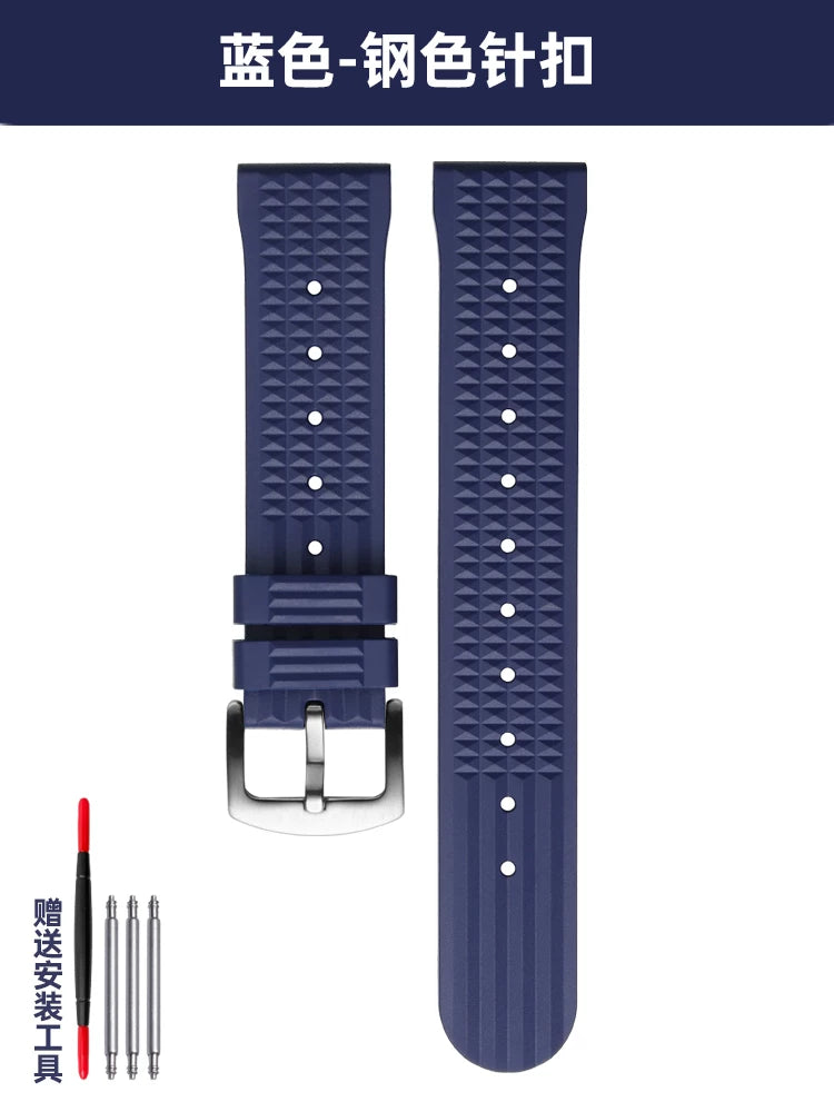 High Quality FKM Rubber watch strap 22mm