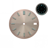 28.5mm NH35 Dial Log Marker Sunburst Surface BGW9 Luminous Dial blue