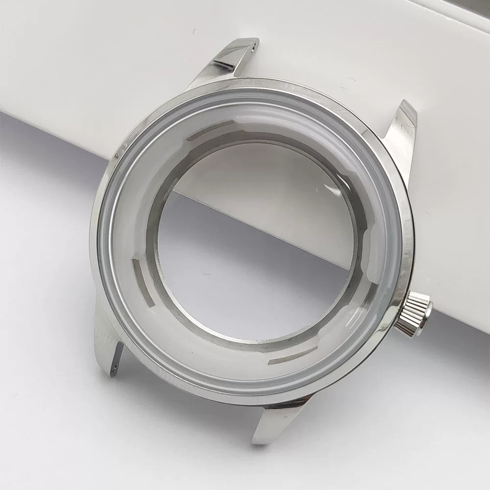40Mm cocktail watch case 316 stainless steel bubble mirror for NH35/36/NH4R/NH38 movements pilot case glass back