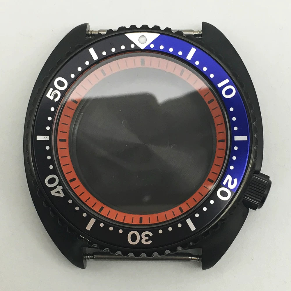 45MM Black Turtle case 6105 large abalone for NH35A/NH36A movement  28.5MM dial Sapphire 20ATM
