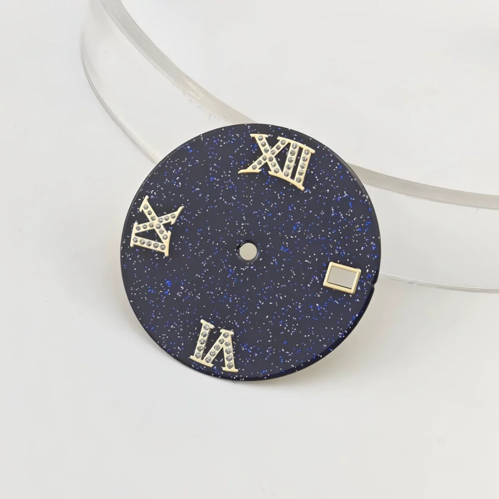 NH35 Starry dial enamel surface blue gold sand NH36/4R35 mechanical watch watch accessories size 28.5mm