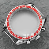 Mineral Crystal Speedmaster Watch Case 40mm Stainless Steel Polished VK63 Movement Domed 5ATM