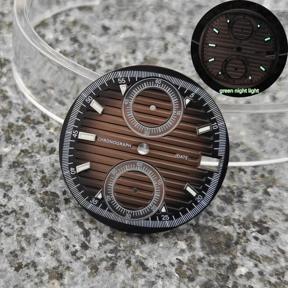 30mm VK61 Dial Chronograph Multifunctional Surface Nautilus Modified Green Luminous Watch Accessories