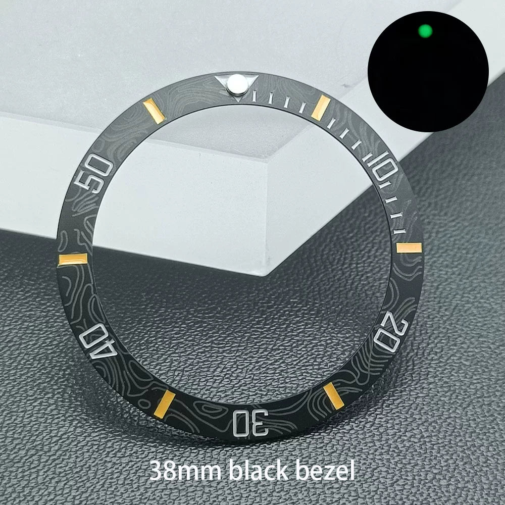 Ceramic SUB bezel carbon brazing pattern ceramic ring luminous ceramic ring original water ghost ring modified bezel