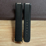 20mm High Quality Rubber Band Seamaster 150/300  Strap AT150 Gold Pin Captain Bumblebee Diver band
