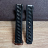 20mm High Quality Rubber Band Seamaster 150/300  Strap AT150 Gold Pin Captain Bumblebee Diver band
