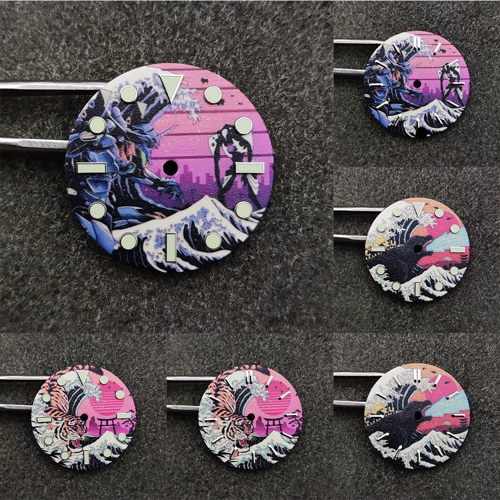 Full Lume Kanagawa Dial 28.5MM  luminous for NH35 Movt