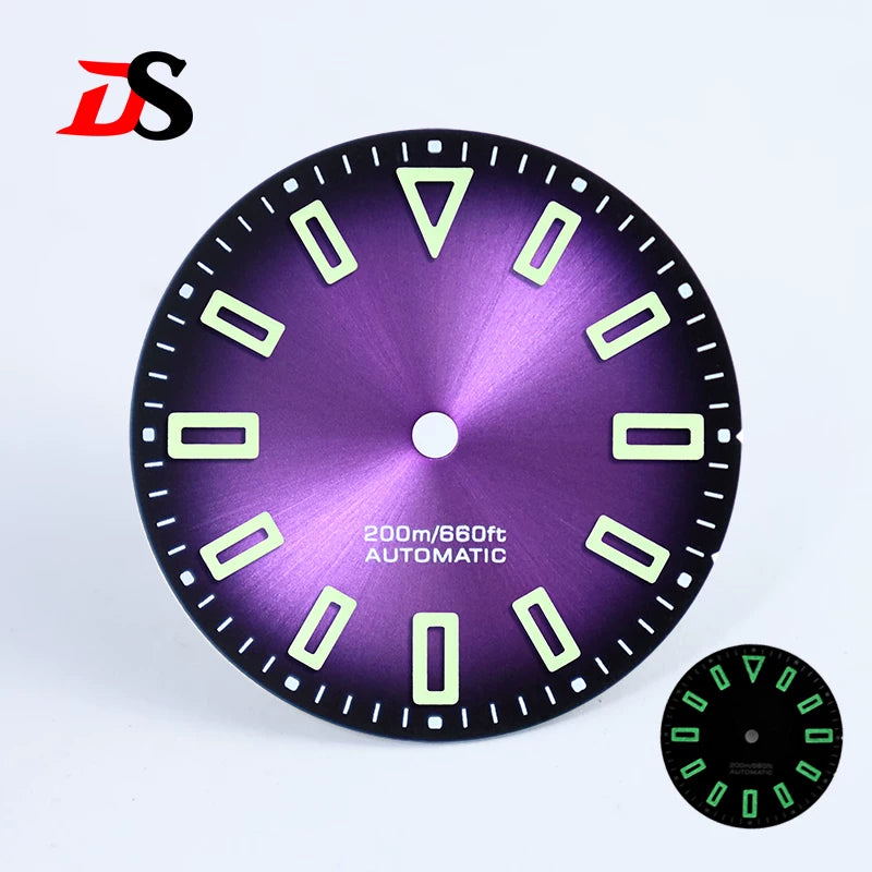 Premium Watch Dial Sunburst No date window 28.5mm hollow marker 60C luminous modification for NH35 / Miyota T9015/ ETA2824 PT5000