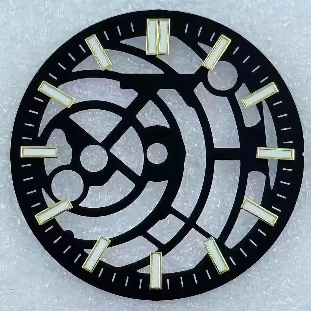31.8mm Hollow NH38 Dial  strip nail green luminous suitable for NH38 H70 movement