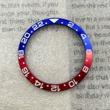 GMT Bezel Insert aluminum bezel 38mm x 30.6mm for GMT MASTER etc case pepsi
