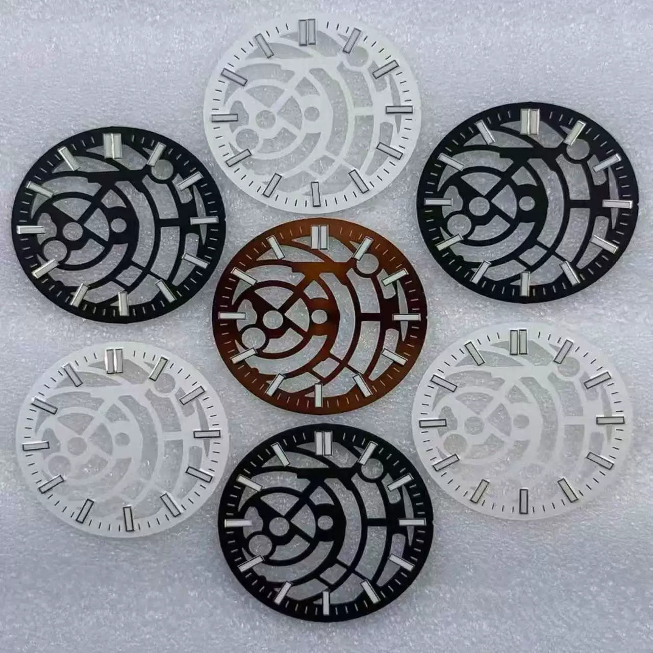 31.8mm Hollow NH38 Dial  strip nail green luminous suitable for NH38 H70 movement