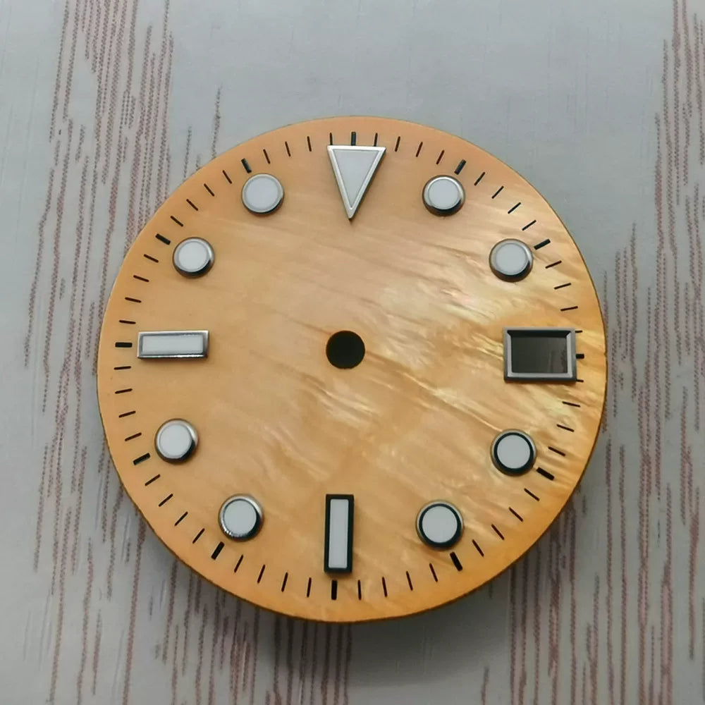 28.5MM MOP Dial  Luminous  Fits Seiko Seiko NH35 NH36 Automatic Mother of Pearl Dial Submariner style