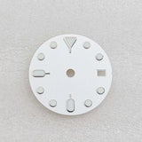 Watch dial 28.5mm green luminous no LOGO modified GMT four-hand dial, suitable for NH35 automatic Triangle Marker