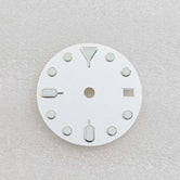 Watch dial 28.5mm green luminous no LOGO modified GMT four-hand dial, suitable for NH35 automatic Triangle Marker