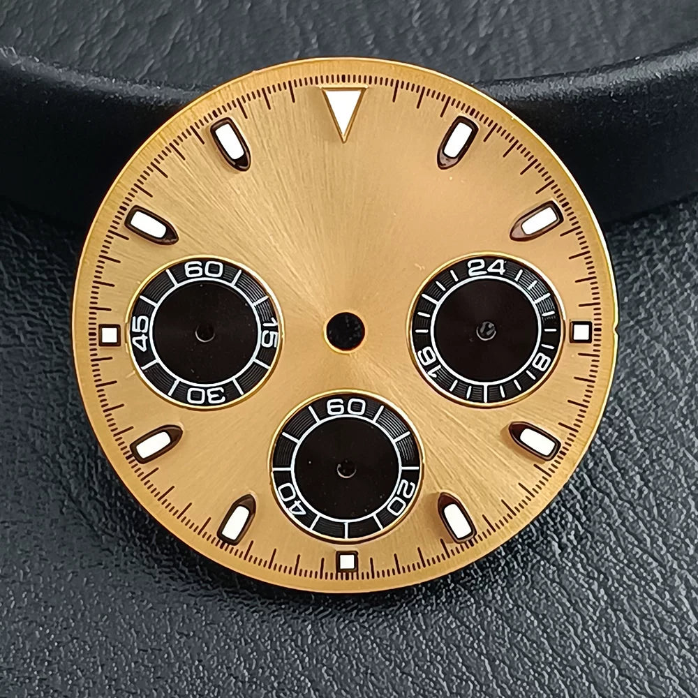 29Mm VK63 Dial luminous suitable for multi-function quartz movement Chronograph and supports customized logo.