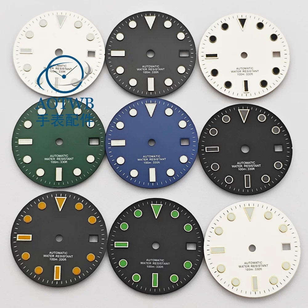 28.5MM Matte Dial dial luminous NH35 NH34 ETA2824 Miyota8215 ST2130 sub style