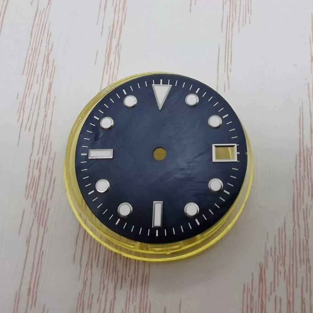 28.5MM MOP Dial  Luminous  Fits Seiko Seiko NH35 NH36 Automatic Mother of Pearl Dial Submariner style