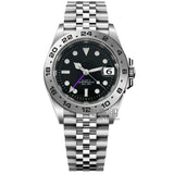 40Mm Quartz GMT Watch Swiss Ronda 515 Men's Watch 24 Hours GMT Fixed Bezel Sapphire Glass Calendar