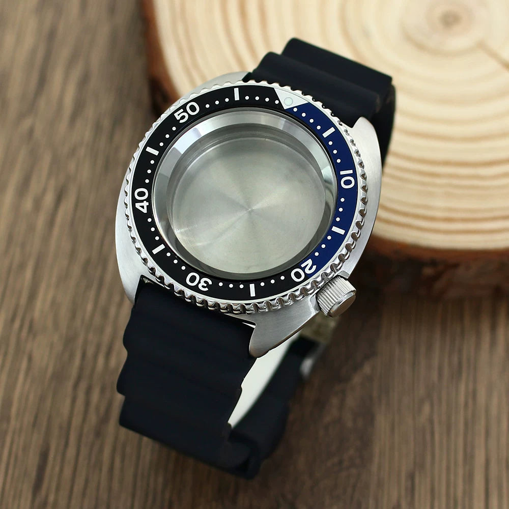 45MM Modified Turtle Model Case for miyota 9015 Automatic 316L Stainless Steel 28.5mm dial 20bar Sapphire