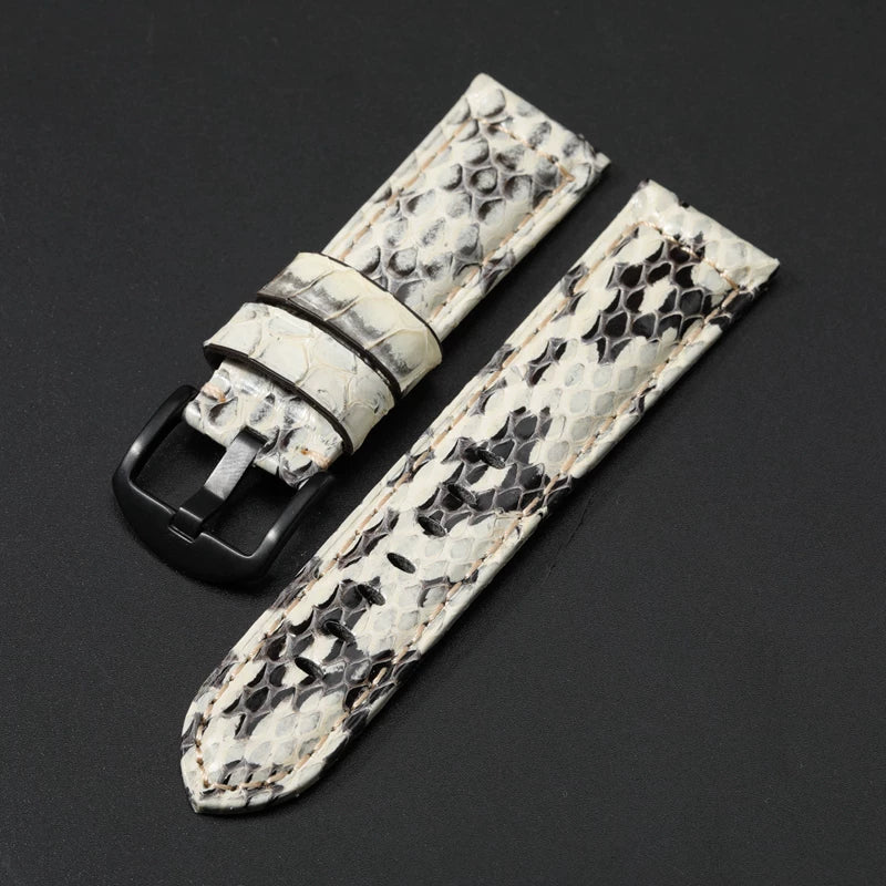 Handmade Snake Leather Strap Skin 20mm 22 24 26MM Textured Genuine Leather band