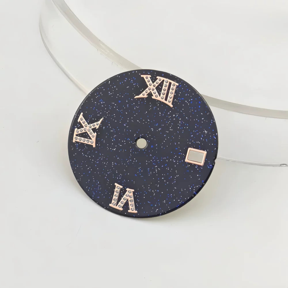 NH35 Starry dial enamel surface blue gold sand NH36/4R35 mechanical watch watch accessories size 28.5mm