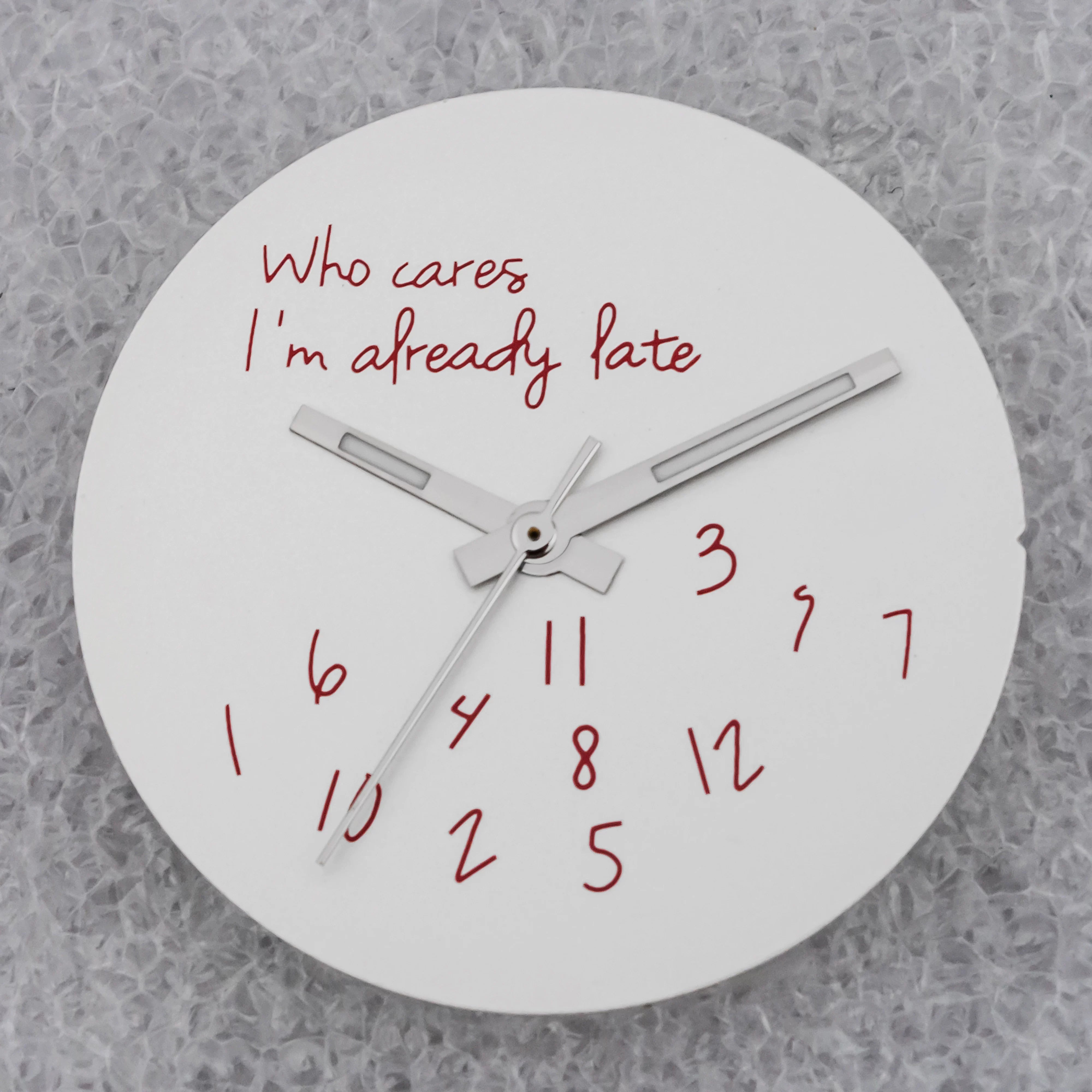 NO Date Window Dial Who Cares I'm Already Late for NH35 movement 28.5mm Green Lume Hands