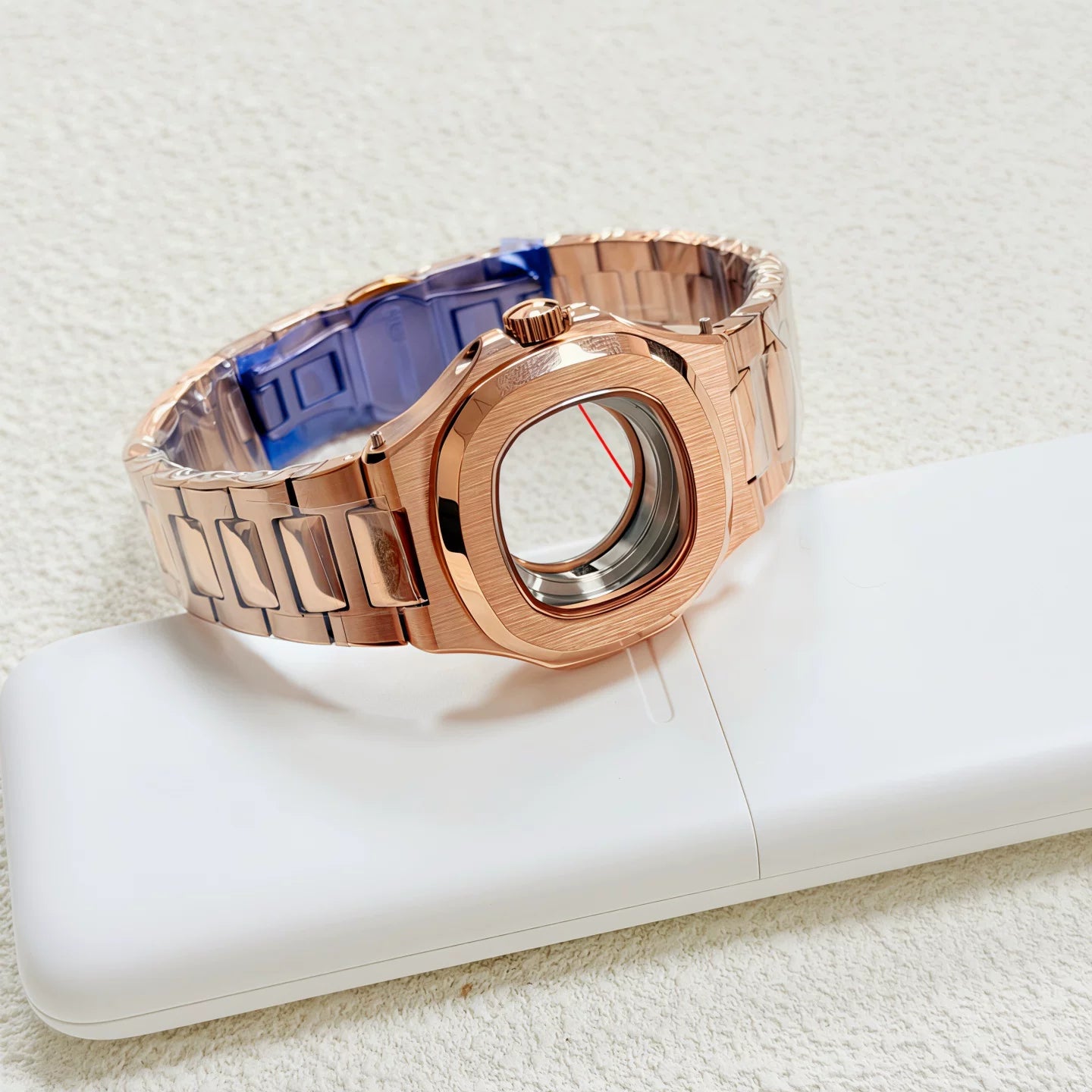35MM Nautilus Watch Case for Women / Men New NH05 Case Sapphire 3ATM Brushed Stainless Steel silver rose gold
