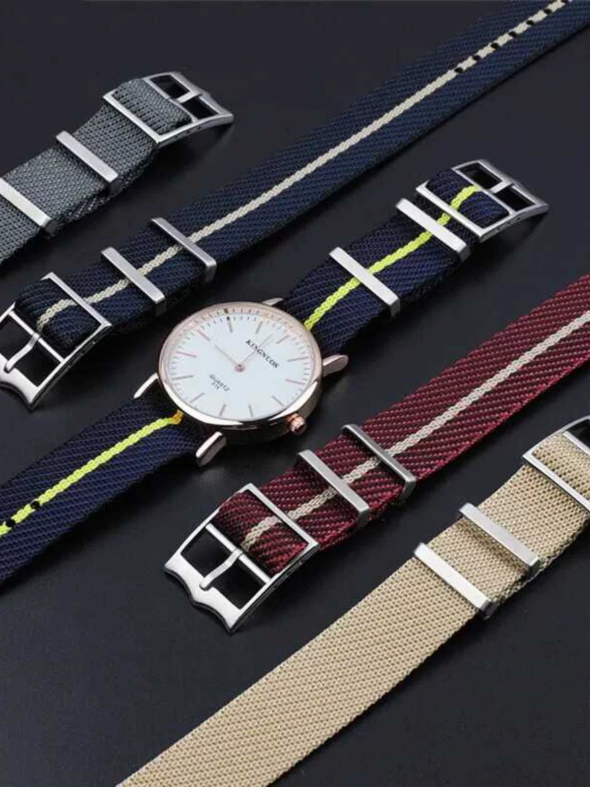 NATO Canvas Nylon Strap 20/22mm  Bronze Color Buckle For Pilot Diver