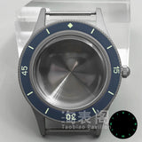 40MM titanium-coated Fifty Fathoms Watch Case Luminous Bezel Domed Sapphire for NH35 36 ETA2824 PT5000 movement 10Bar