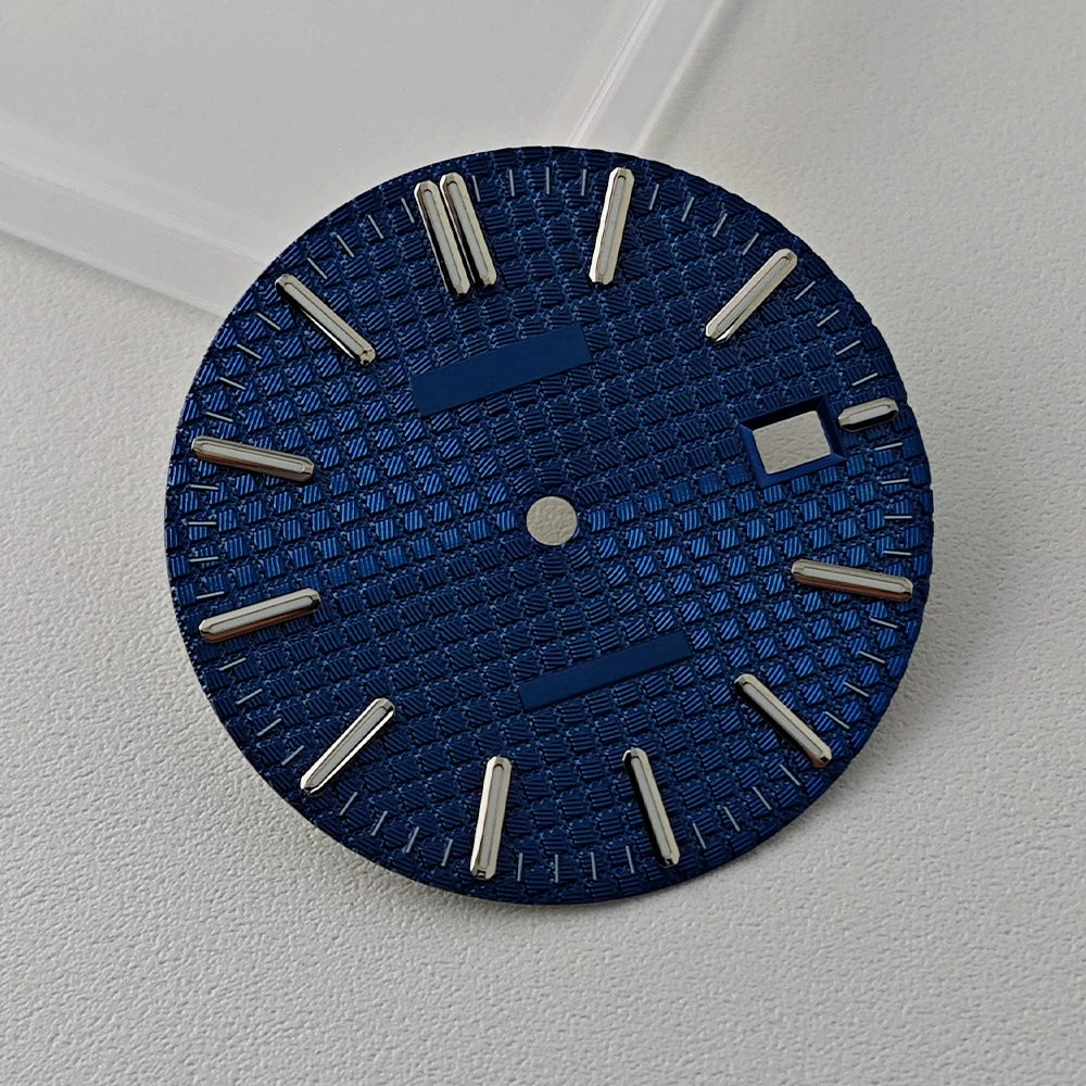 Full Sterile 31.8mm Waffle Dial green luminous dial for NH35 mechanical movement PRX Royal Oak AP etc