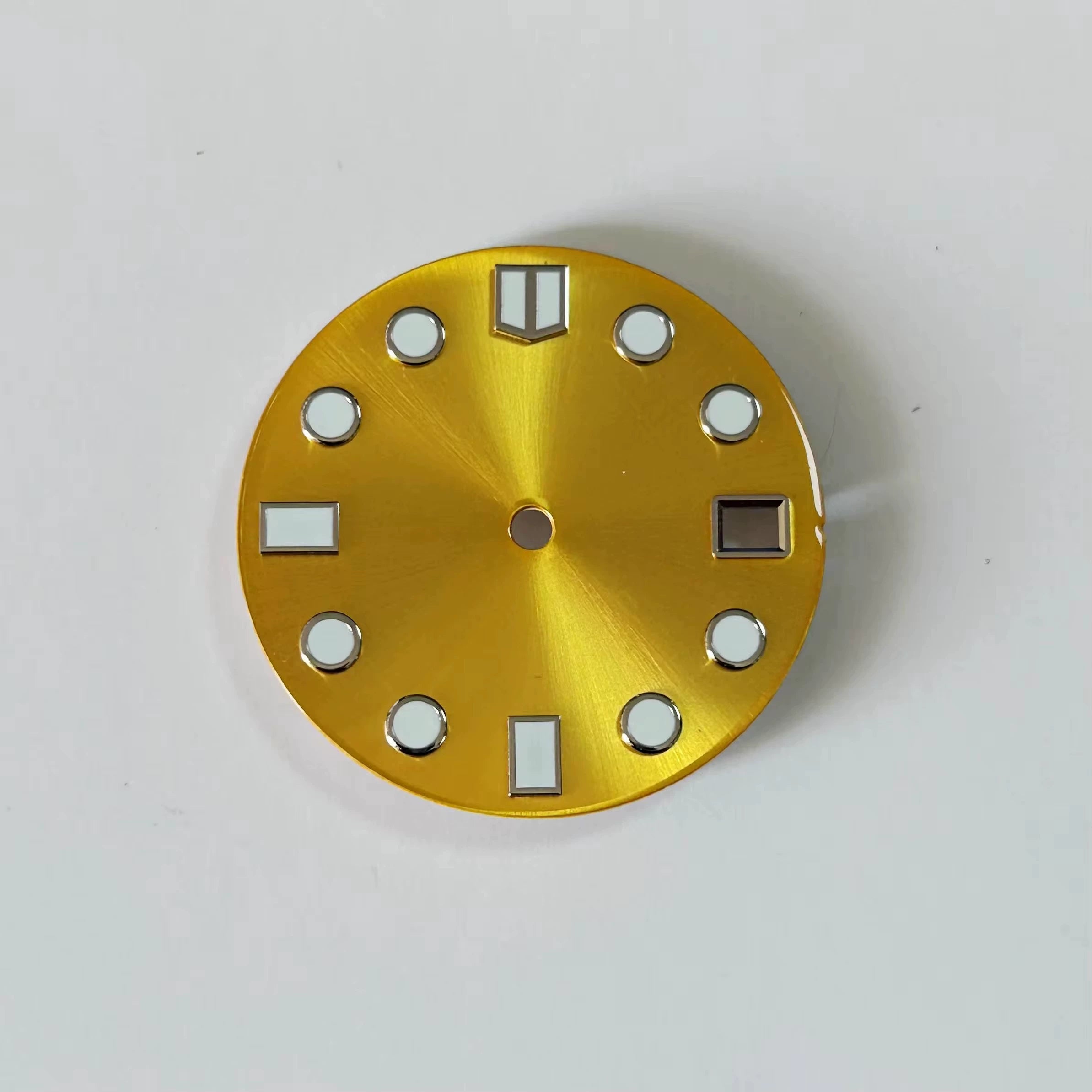 28.5MM Double bar Watch dial blue and green luminous light for NH35 NH36 NH35 dial, watch accessories NH35 customization