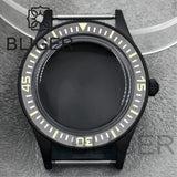 40mm PVD black Fifty Fathom Watch Case matte sandblasted Ceramic Bezel NH35 34 36 38 etc PT5000 ETA 2824 Miyota8215 movement 10Bar Sapphire