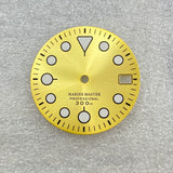 28.5MM SKX007 dial Marine Master round nail green luminous surface suitable for NH35 movement