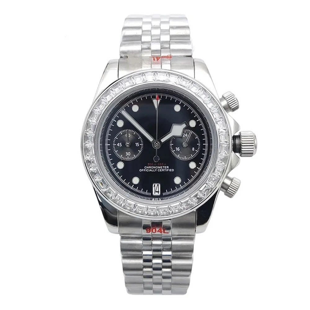 VK64 Stainless Steel Quartz Watch Men's Two Eyes Biwan Chronograph