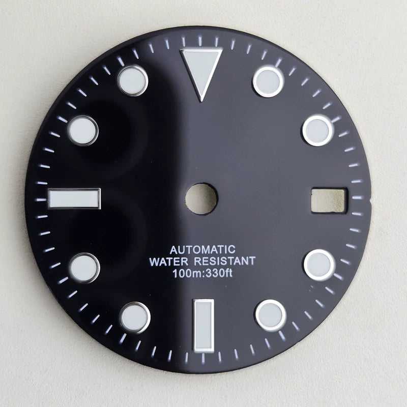 Enamel  Dial Sub style 28.5MM Watch Accessories Full Sterile for NH35/36 Movement Blue Lume