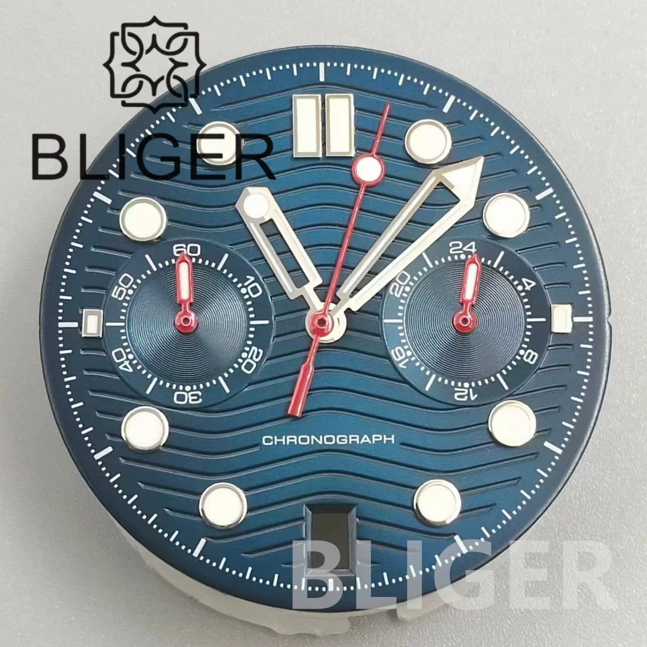 Chronograph Quartz Seamaster Dial 31mm Water Ripple for VK63/64 Movement