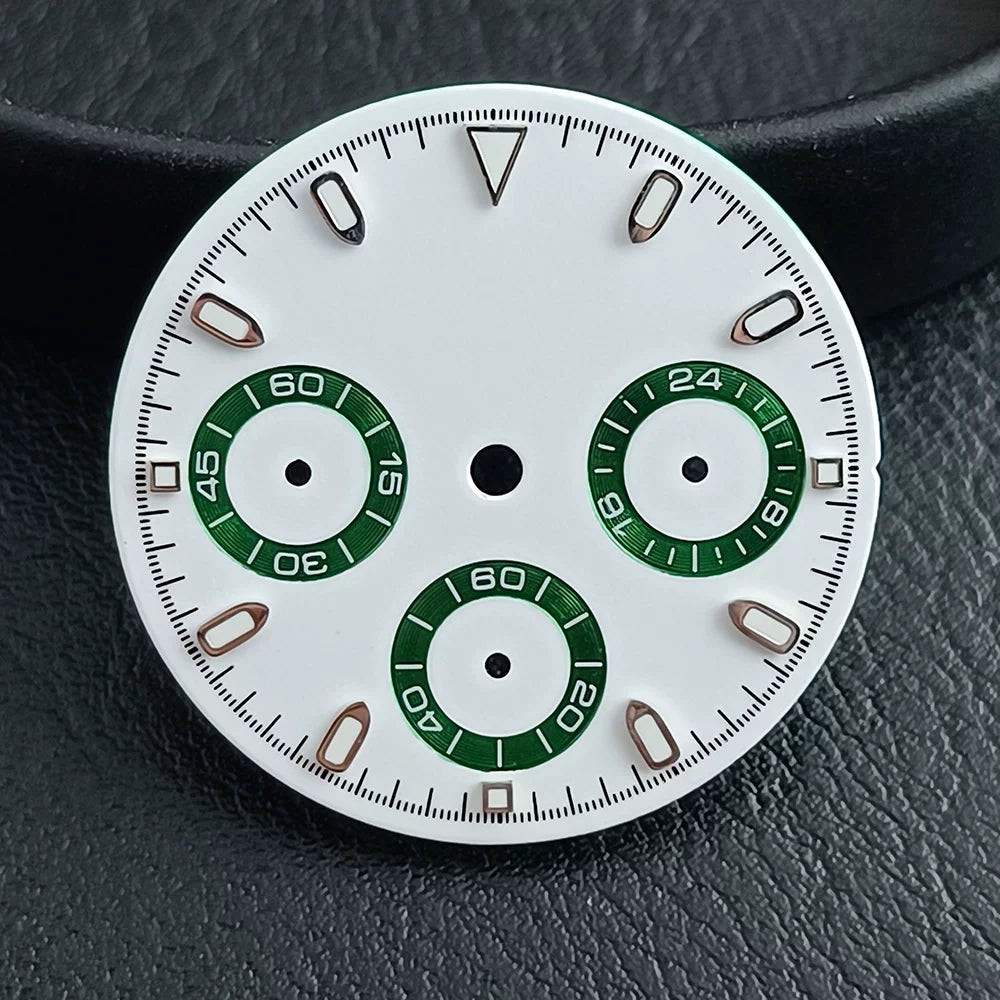 29Mm VK63 Dial luminous suitable for multi-function quartz movement Chronograph and supports customized logo.