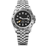 40Mm Quartz GMT Watch Swiss Ronda 515 Men's Watch 24 Hours GMT Fixed Bezel Sapphire Glass Calendar