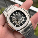 41Mm Skeleton Nautilus watch Mod NH70 movement sapphire glass 5ATM green luminous Glass back