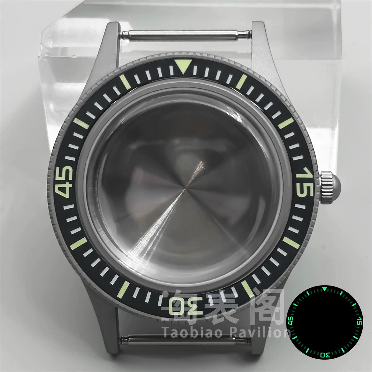 40MM titanium-coated Fifty Fathoms Watch Case Luminous Bezel Domed Sapphire for NH35 36 ETA2824 PT5000 movement 10Bar